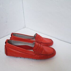 Cole Haan Zerogrand Leather Penny Loafer Slip On Red Driving Shoes